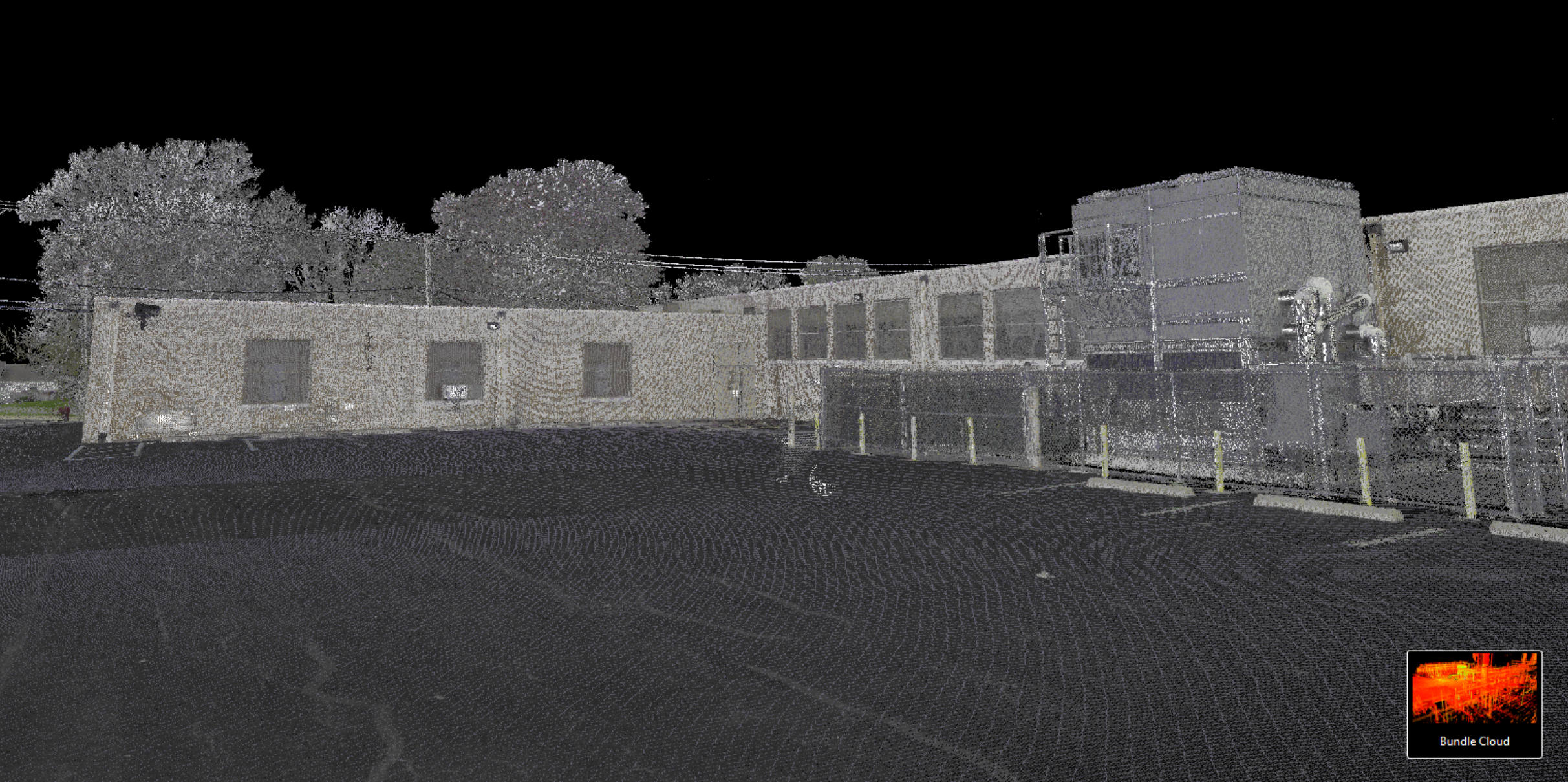 3DScanner-wide 3D scanner image of a building from the ground